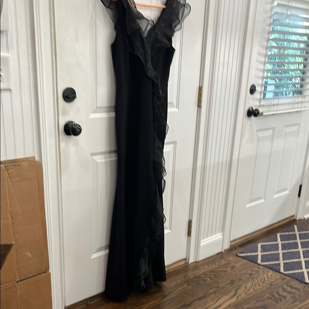 DKNY Black One Shoulder Dress with Ruffle Detail